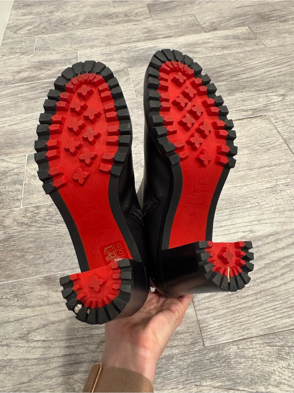 Christian Louboutin black graffiti love leather boots - Picture 9 of 12